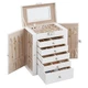 SONGMICS 6-Layer Jewelry Box Organizer with 5 Drawers, Jewelry Storage Case with