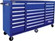 Homak &lrm;BL04021720 72" 21-Drawer Rolling Cabinet, Heavy-Duty Steel, Blue