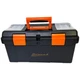 Homak Plastic Tool Box with Tray and Dividers, Black, 19.25 Inches