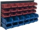 Stalwart Wall-Mounted 30-Compartment Garage Storage Bins (Red/Blue)