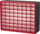 Akro-Mils 64-Drawer Plastic Drawer Storage Cabinet for Garage 64 Drawer, Red
