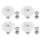 PATIKIL 22mm Drawer Rollers, 4 Set Nylon Positioning Pulleys 22mm, White