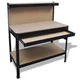 Workbench w/ Pegboard and Drawer Steel Table Garage Workshop Storage vidaXL