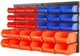 HORUSDY Wall Mounted Storage Bins Parts Rack 30PC 30PCS, Orange-Blue-Red 