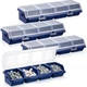 4 PCS Screw Organizer Box Lid 4 Compartments Plastic Stackable Bin Blue