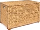 happimess HPM9005A Anada Wicker Weave 30" Storage Trunk, Wooden Natural 