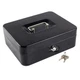 KYODOLED Metal Cash Box with Money Tray and Lock,Money X Large, Black 