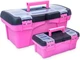 Pink Tool Box for Women - Sewing, Art & Craft Organizer Small & Large Plastic To