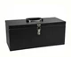 Peastorm 16 in Steel Metal Tool Box Lockable Strong Storage Tools Black, Padlock