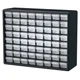 AKRO-MILS 10164 Bin Cab,64ClrDrwr,Blk,15.75"H,ClearDrwr 3AJ39