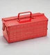 TOYO STEEL ST-350 2-Tier Tool Box Red Steel Made in Japan w/ Dividers