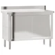 Kitchen Work Table with Sliding Doors Commercial Kitchen Stainless Steel vidaXL