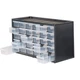 Stanley 30-Compartment Polypropylene Bin System Black/Clear 14.38x8.38x6.125