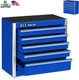 P.I.T. Mini Blue Tool Box, Portable 5-Drawer Micro Roll Cab Steel Stackable Tool