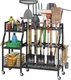 keomaisyto Garden Tool Organizer with 6 Wheels(3 lockable), Heavy Duty Yard Tool