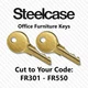 2 Steelcase FR Replacement Office Furniture Keys Cut to Code FR301 - FR550