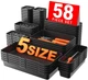 A-LUGEI【𝟱𝟴𝗣𝗰𝘀】【5 Size】 Tool Box Organizer Tray 58pcs-5 Size, 58pcs Black 