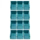 Navaris Storage Bins - Interlocking Plastic Van Boxes - Wall Mounted Petrol 