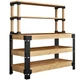 FLEXIMOUNTS Universal Steel Work Bench Leg Kit, Workbench with Shelf, Black 