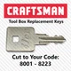 Craftsman Tool box Replacement Key Cut to Your Code 8001 - 8223