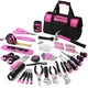THINKWORK Pink Tool Set - 207 Piece Lady's Portable Home Repairing Tool Kit w...