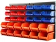 HORUSDY Wall 30PCS Bins Parts Rack, Rack--Orange&Blue&Red 