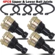 NEW 4 Pack Ball Joint For Polaris 7061220 RZR XP 900 570 Ranger 800 Upper Lower
