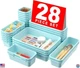 A-LuGei 28-Piece Drawer Organizer Set - Versatile Black Storage for Home/Office