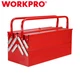 WORKPRO 18" Metal Tool Box Cantilever Folding Storage Box 5-Trays Tool Organizer