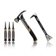 3 PCS Tool Set 20 oz Nailing Hammer 11 Inch Molding Pry Bar Nail Set Tools