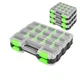 Jack Boss Tool Box with Transparent Lid, Double Side 4 PACK, Green 