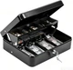 KYODOLED Cash Box with Key Lock, Metal Cash Drawer with Auto-Pop Coin Tray