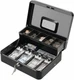 KYODOLED Locking Cash Box with Lock, Money Box with Cash Tray, Lock Safe Box wit